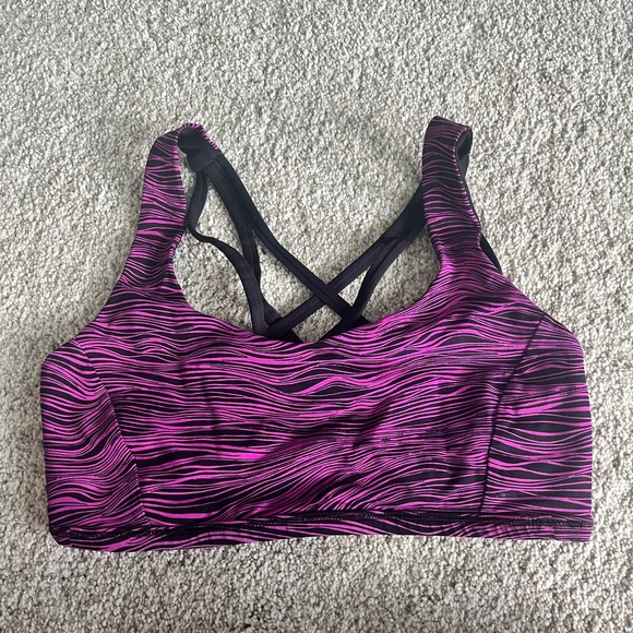 Lululemon purple and black zebra striped size small bra - Picture 2 of 2